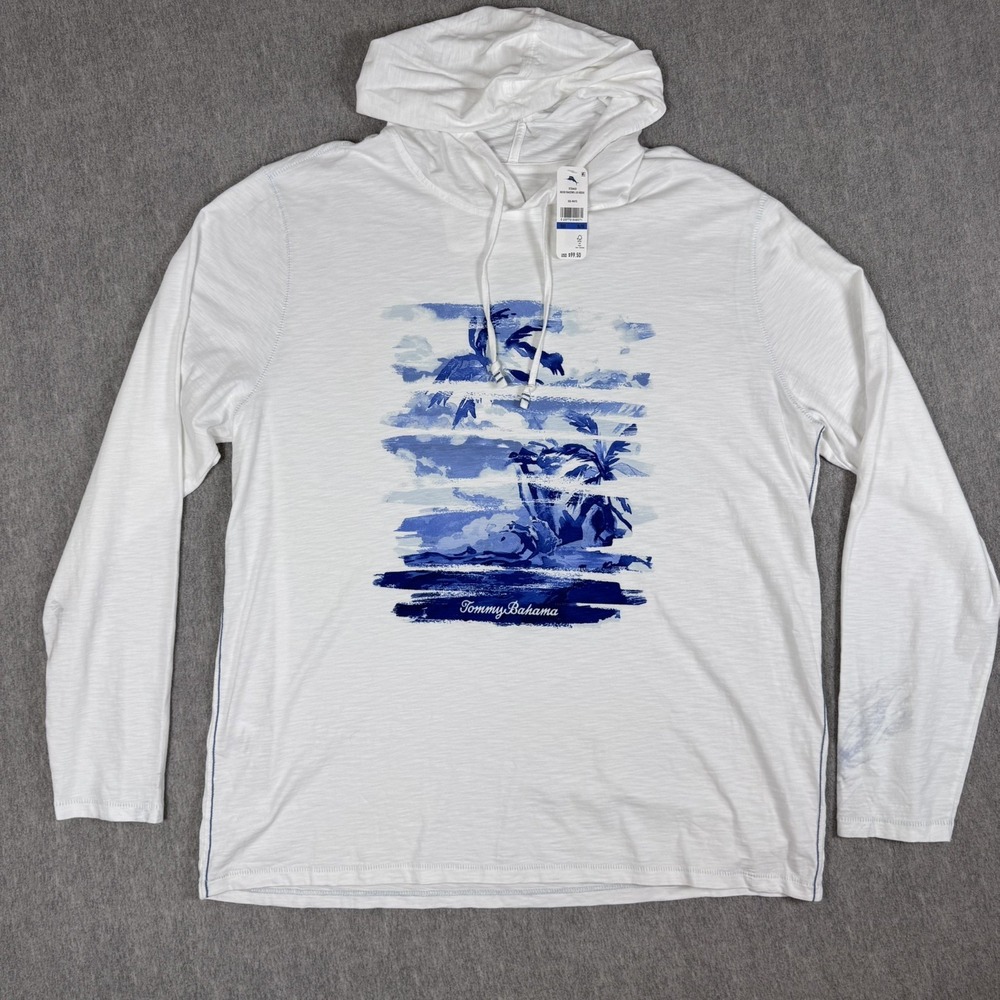 Tommy Bahama Men's Indigo Shadow Lux Hoodie Shirt XL